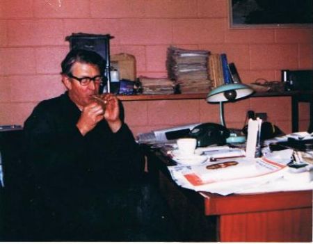 Bill hard at work in the office. 1982