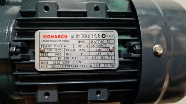 Monarch 0.25Kw - 4 Pole Single Phase Flanged Motor