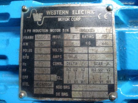 55Kw 1475 RPM Western Electri
