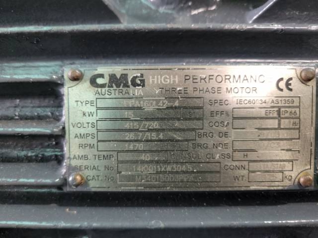 CMG 15Kw, 1400 RPM, 4 Pole Electric Motor