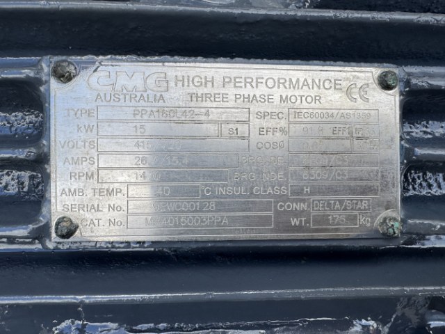 CMG 15Kw, 1470 RPM, 4 Pole Electric Motor