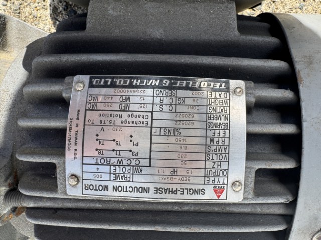 TECO 1.1Kw, 1450 RPM, Flange Only, Single Phase Electric Motor
