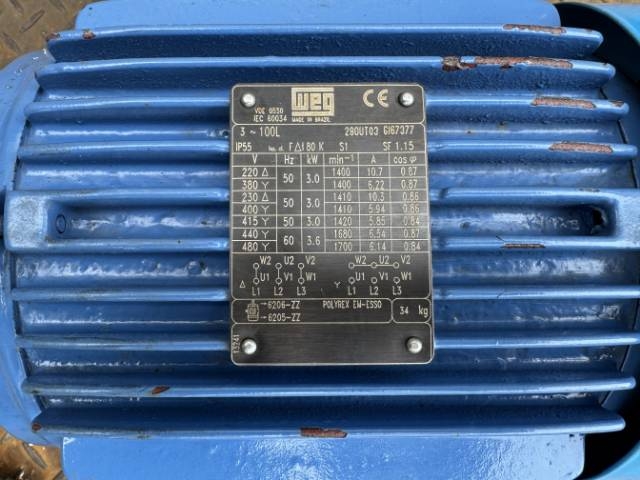 WEG 3Kw, 1400 RPM, 4 Pole Electric Motor