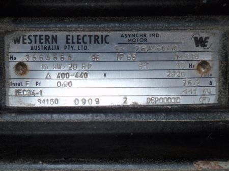 Grundfos Pump motor name plate