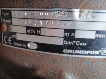 Grundfos Pump Name plate