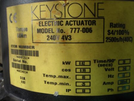 1 1/4" Key Stone Electric Actuator Ball Valve