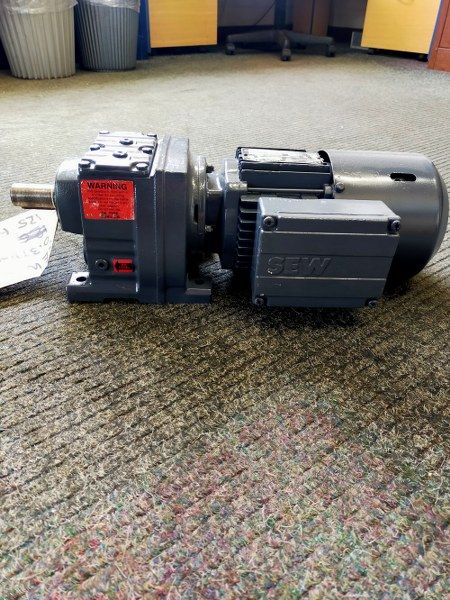 SEW 0.37Kw, 125 Rpm Geared Motor with Brake Unit.