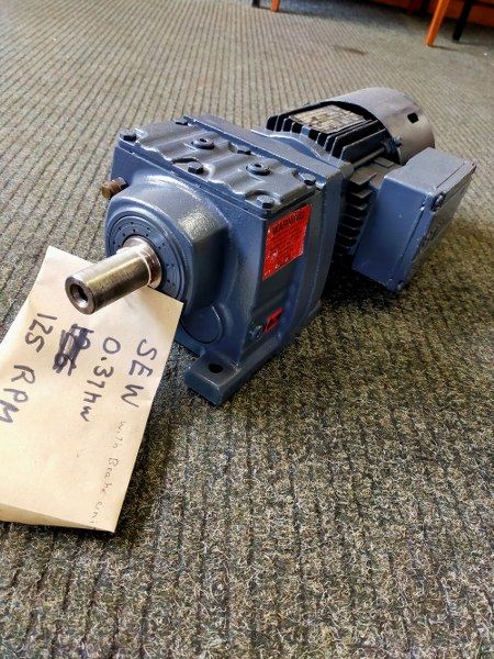 SEW 0.37Kw, 125 Rpm Geared Motor with Brake Unit.