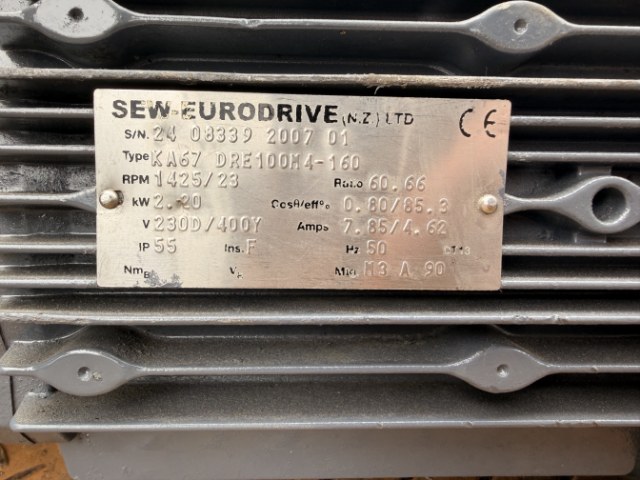 SEW Eurodrive 2.2Kw, 23 RPM Geared Motor